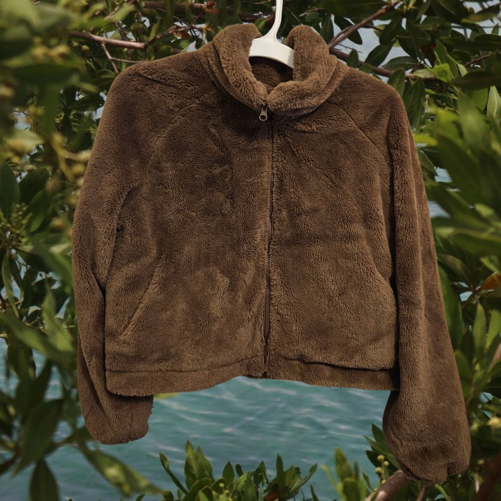 Large Cozy Brown Teddy Women's Jacket By Lovetree